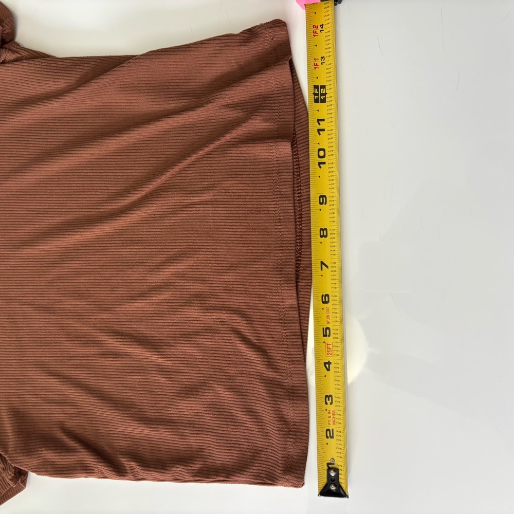 Splash Brown Ribbed Short Sleeve Tee - Picture 7 of 8